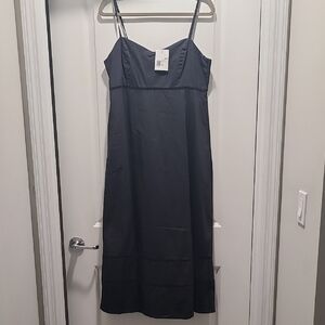 Forever 21 Black Midi Dress with Spaghetti Straps